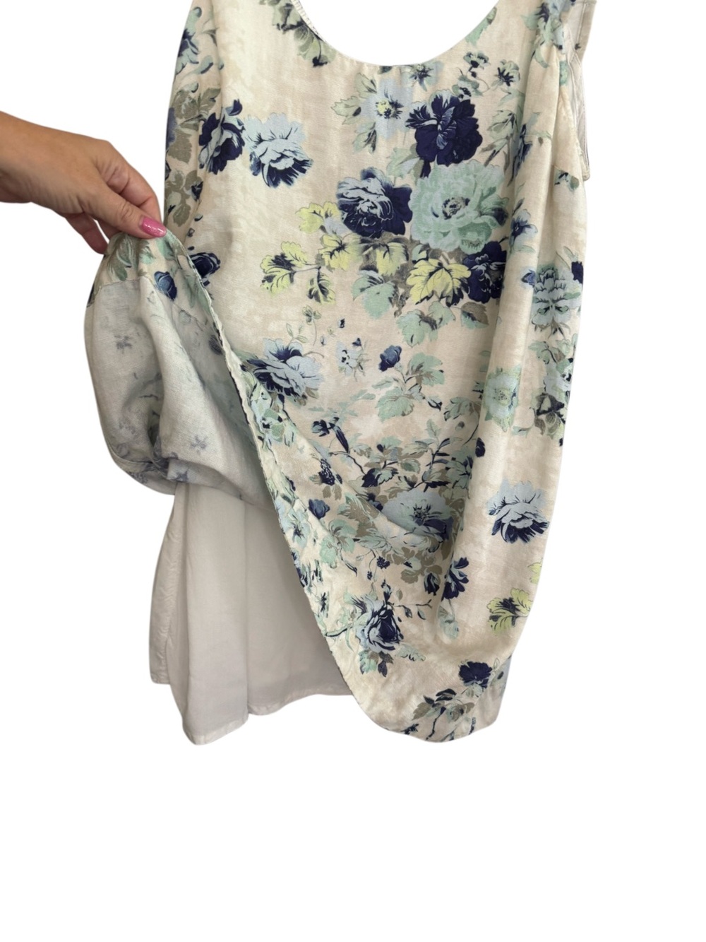 Free People Wildflower Printed Mini White Blue Babydoll Dress Boho Cottagecore - Picture 6 of 12